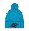 New Era Blue Carolina Panthers Toasty Cuffed Knit Hat With Pom In Blue