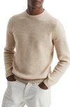 Reiss Wessex Merino Crewneck Sweater In Wheat Melange