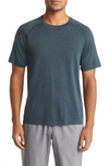 Rhone Reign Tech Short Sleeve T-shirt In Camping Green/ Steel Blue