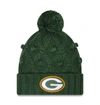 New Era Green Green Bay Packers Toasty Cuffed Knit Hat With Pom In Green