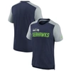 Nike Big Boys  Heathered College Navy, Heathered Gray Seattle Seahawks Colorblock Team Name T-shirt In Navy