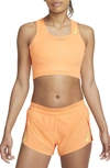 Nike Aeroswift Crop Racing Tank In Peach Cream/ Ghost Green