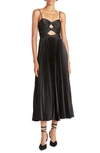 Amur Afra Cut-out Pleated Midi-dress In Black