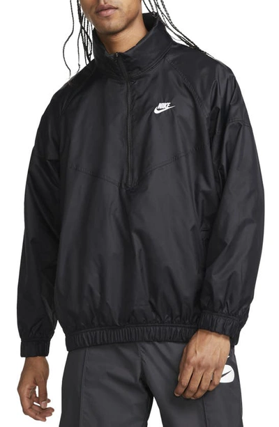 Nike Water Repellent Half Zip Pullover In Black