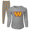 Outerstuff Toddler Boys And Girls Heathered Gray Washington Commanders Long Sleeve T-shirt And Pants Sleep Set In Heather Gray