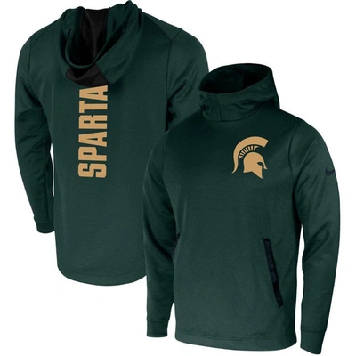 NIKE NIKE GREEN MICHIGAN STATE SPARTANS 2-HIT PERFORMANCE PULLOVER HOODIE