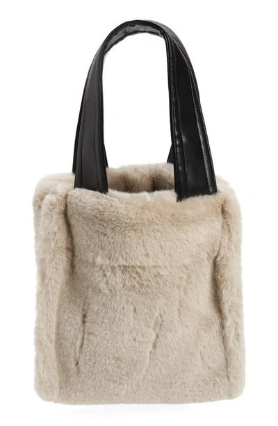 Stand Studio Lucille Shearling-style Tote Bag In Ecru