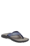 Olukai Ohana Flip Flop In Trench Blue / Wai Camo