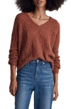 Madewell Alna V-neck Sweater In Ground Clove