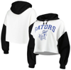 GAMEDAY COUTURE GAMEDAY COUTURE WHITE/BLACK FLORIDA GATORS GOOD TIME COLOR BLOCK CROPPED HOODIE