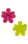 Ettika 2-pack Assorted Daisy Claw Hair Clips In Pink
