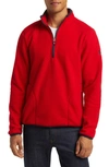 Cutter & Buck Cascade Fleece Pullover In Red/ Navy Blue