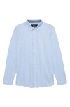 Johnston & Murphy Kids' Flex Stretch Button-up Shirt In Blue Birdseye
