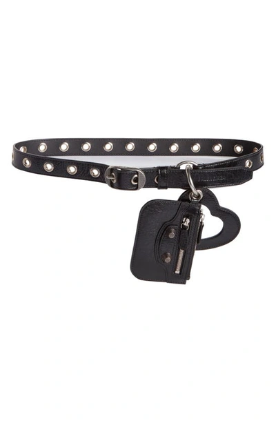 BALENCIAGA LE CAGOLE CHARM LEATHER BELT