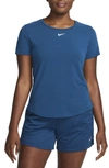 Nike One Luxe Dri-fit Short Sleeve Top In Valerian Blue
