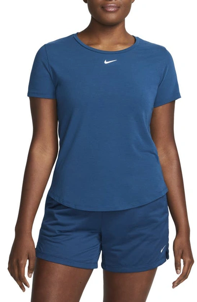 Nike One Luxe Dri-fit Short Sleeve Top In Valerian Blue
