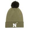 UNDER ARMOUR UNDER ARMOUR  GREEN NAVY MIDSHIPMEN FREEDOM COLLECTION CUFFED KNIT HAT WITH POM