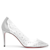 Christian Louboutin Degrastrass 85 Swarovski Crystal-embellished Pvc And Leather Pumps