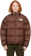 The North Face 1996 Retro Nuptse Quilted Shell Hooded Down Jacket In Dark Oak