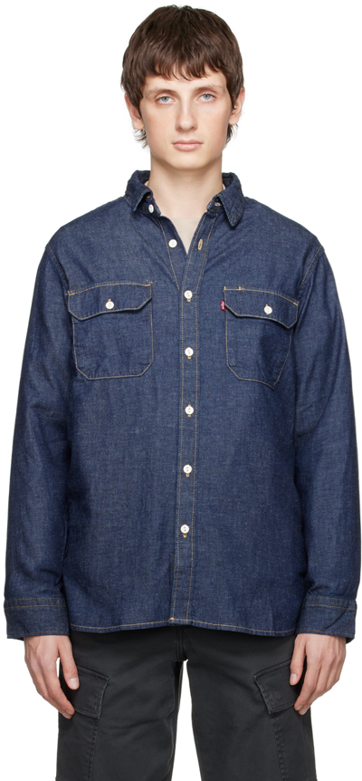 Levi's Indigo Jackson Worker Shirt In Blue