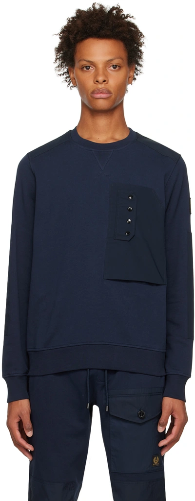 Belstaff Navy Keel Sweatshirt In Dark Ink