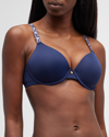 Natori Pure Luxe Contour Underwire Bra In Midnight Navy An