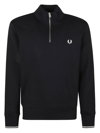 Fred Perry Half Zip Sweatshirt In Black