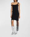 Jw Anderson Deconstructed One-shoulder Knit Dress In Black