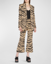 Stella Mccartney Oversized Zebra-jacquard Wool-blend Blazer In 9907 Raffia