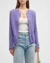 Iro Shavani Open-front Boucle Jacket In Lilac