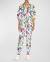 Stella Mccartney Rewild Flora-print Belted Jumpsuit In 8475 Multicolor