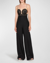 Stella Mccartney Broderie Anglais Flared-leg Jumpsuit In 1000 Black