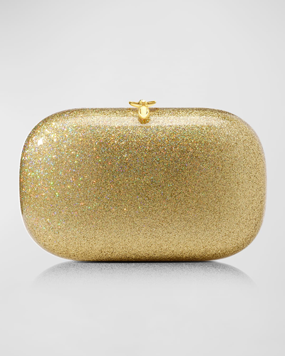 Jeffrey Levinson Elina Plus Glitter Coated Clutch Bag In Gold