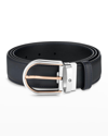 MONTBLANC MEN'S TWO-TONE BUCKLE LEATHER BELT