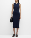 Capsule 121 The Astron Ribbed Button-trim Tank Dress In Navy