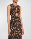 Altuzarra Nome Metallic Jacquard Cutout Silk Blend Top In Black Gold