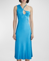 Et Ochs Phebe Cord Halterneck Midi-dress In Cyan