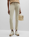 Ag Mari High Waist Slim Ankle Straight Leg Jeans In White Cream