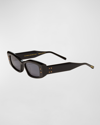 VALENTINO QUATTRO ACETATE & TITANIUM CAT-EYE SUNGLASSES