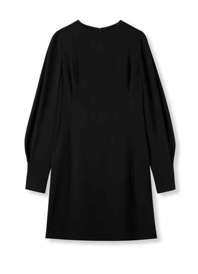 St John Stretch Cady Dress In Black