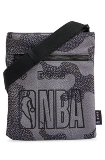 Hugo Boss Men's Boss & Nba Envelope Bag In Recycled Fabric With Collaborative Branding In Nba Generic