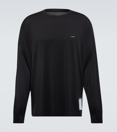 Satisfy Ripstop-trimmed Polartec® Recycled-ghostfleece™ Running T-shirt In Black