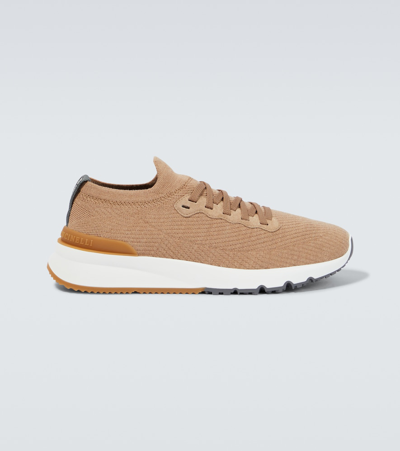 Brunello Cucinelli Sneakers Aus Wolle In Camel+8051
