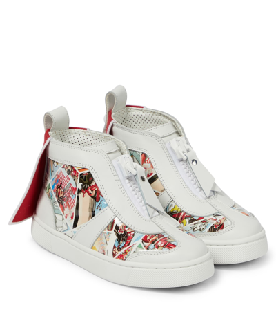 Christian Louboutin Super Loubi Printed Leather Trainers In Version Multi