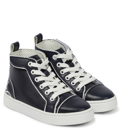 Christian Louboutin Funnytopi High-top Sneakers In Navy/bianco