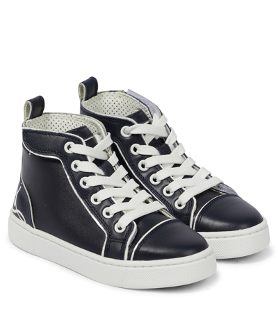 Christian Louboutin Funnytopi High-top Trainers In Navy/bianco