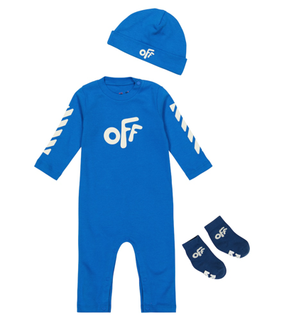 Off-white Blue Set For Baby Boy With White Logo