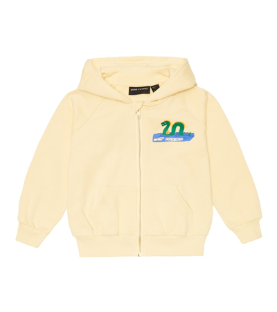 Mini Rodini Printed Cotton Hoodie In 23 Yellow