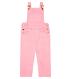 Mini Rodini Logo-embroidered Denim Dungarees In Pink