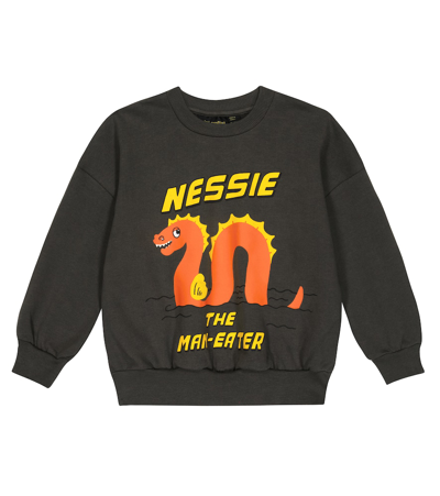 Mini Rodini Kids' Printed Cotton Jersey Sweater In Black
